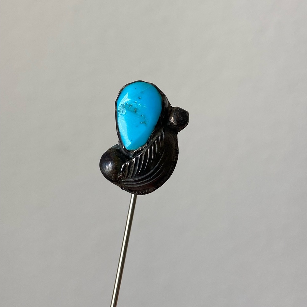Dan Simplicio Zuni Sterling Silver Sleeping Beauty Turquoise, tie pin